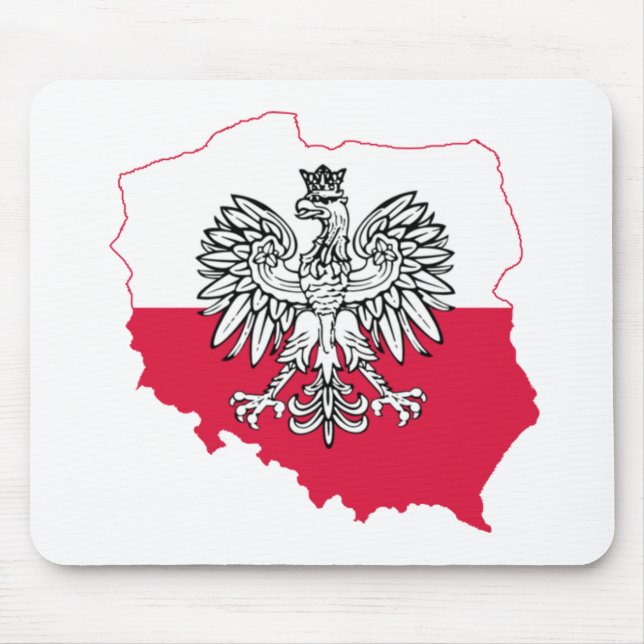 Polska Karta Flagga Mousepad Musmatta (Framsidan)