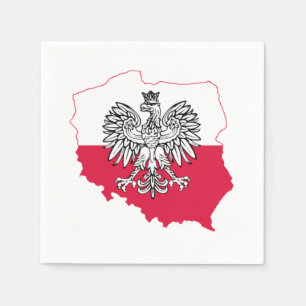 Polska Karta Flagga Pub Napkins Pappersservett