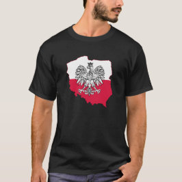 Polska Karta Flagga T-shirt