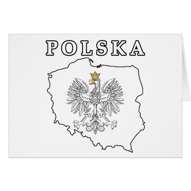 Polska Karta med öre Hälsningskort (Framsidan Horizontal)