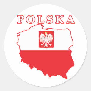 Polska Karta med öre Runt Klistermärke