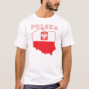 Polska karta med örnen t shirt