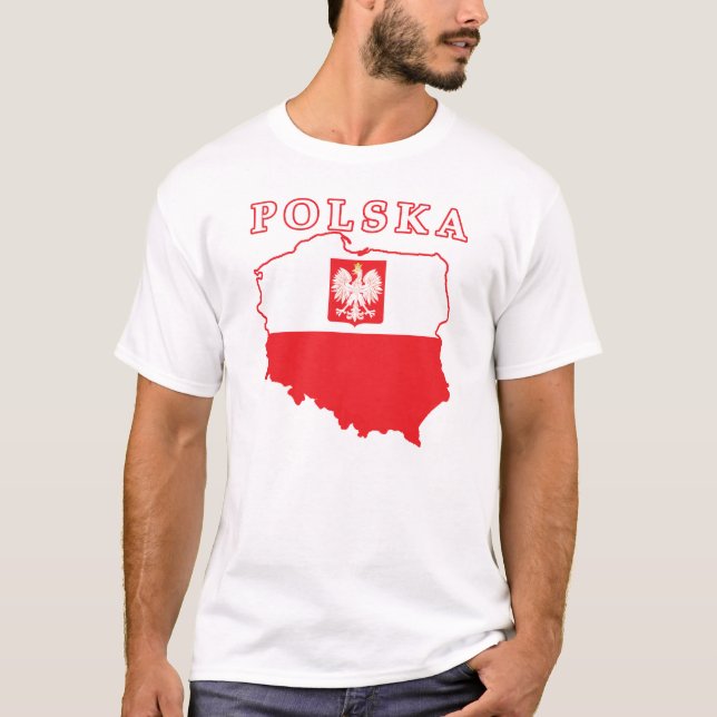 Polska karta med örnen t shirt (Framsida)