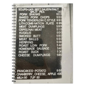 Polska litauiska Food Menu Old school Recipe Bok Anteckningsbok