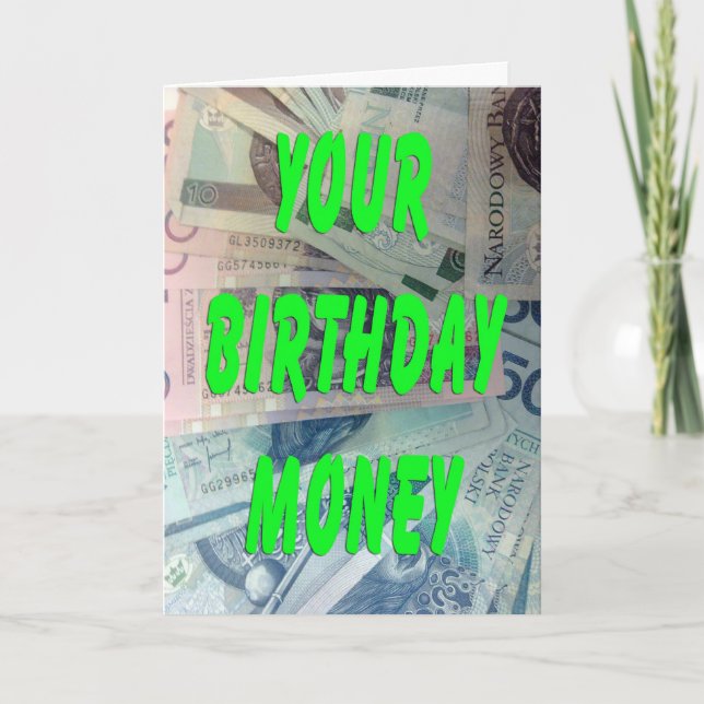 Polska Loti Birthday Money Kort (Framsida)