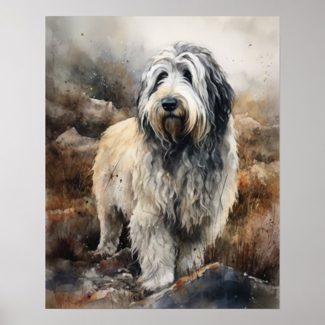 Polska Lowland Sheepdog Hund Art Print Poster (Framsidan)