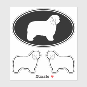 Polska Lowland Sheepdog PON Silhouettes Stickers Klistermärken