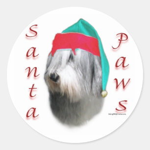 Polska Lowland Sheepdog Santa Tassar Runt Klistermärke