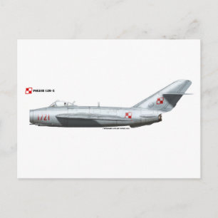Polska Luft Force LIM-5 (MiG-17) Fresco Vykort