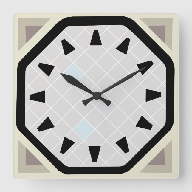 Polska Måne Clock Fyrkantig Klocka (Framsida)