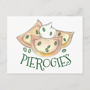 Polska matpotatisen Dumplings Pierogies Sour Cream Vykort