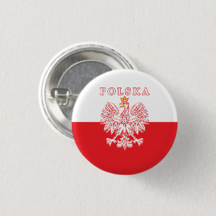 Polska med den röda polska örnen knapp