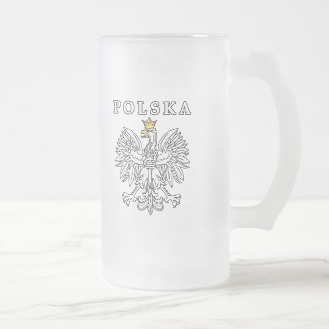 Polska med polsk öre frostat ölglas (Höger)