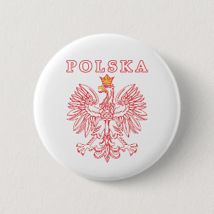 Polska med rött polskt öre knapp