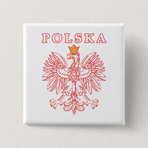 Polska med rött polskt öre knapp