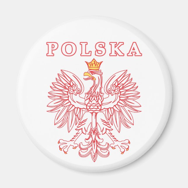 Polska med rött polskt öre magnet (Framsidan)