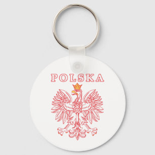 Polska med rött polskt öre nyckelring