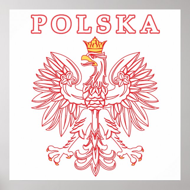 Polska med rött polskt öre poster (Framsidan)