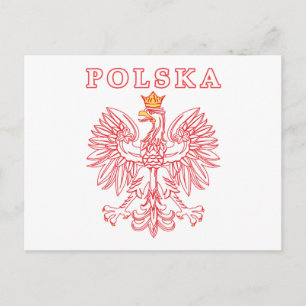 Polska med rött polskt öre vykort