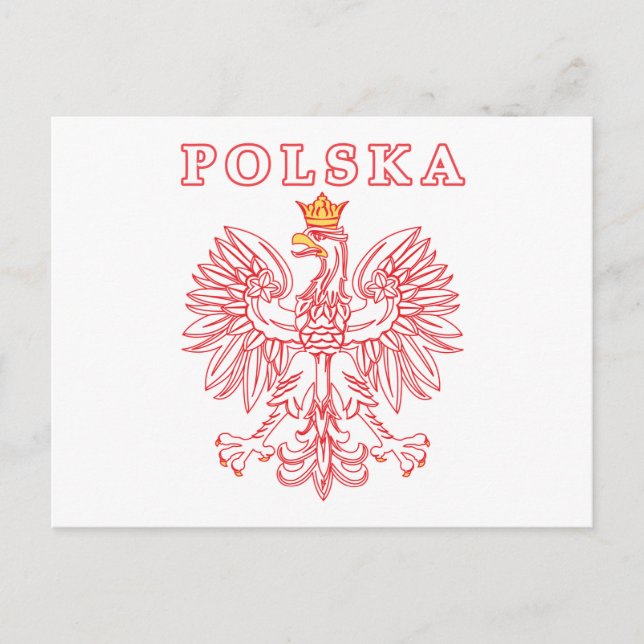 Polska med rött polskt öre vykort (Framsida)