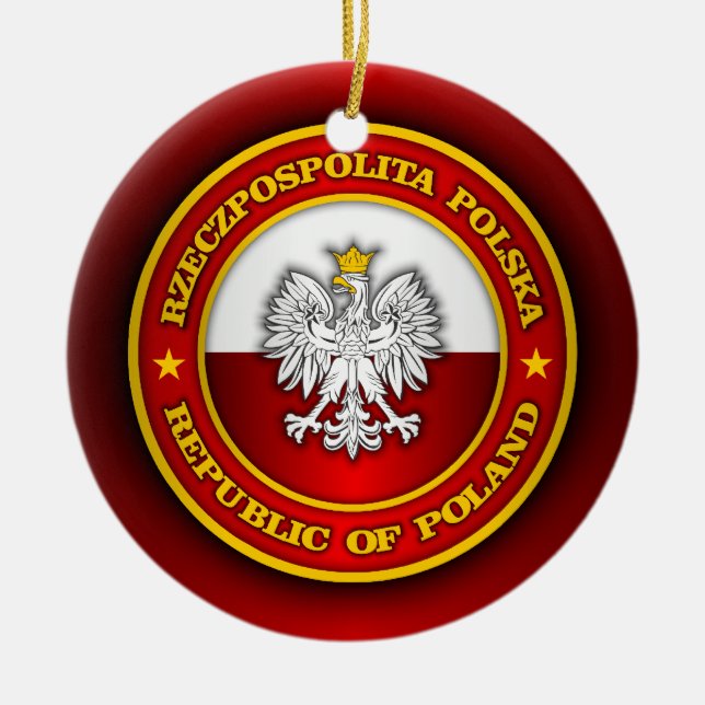 Polska Medallion Julgransprydnad Keramik (Framsidan)