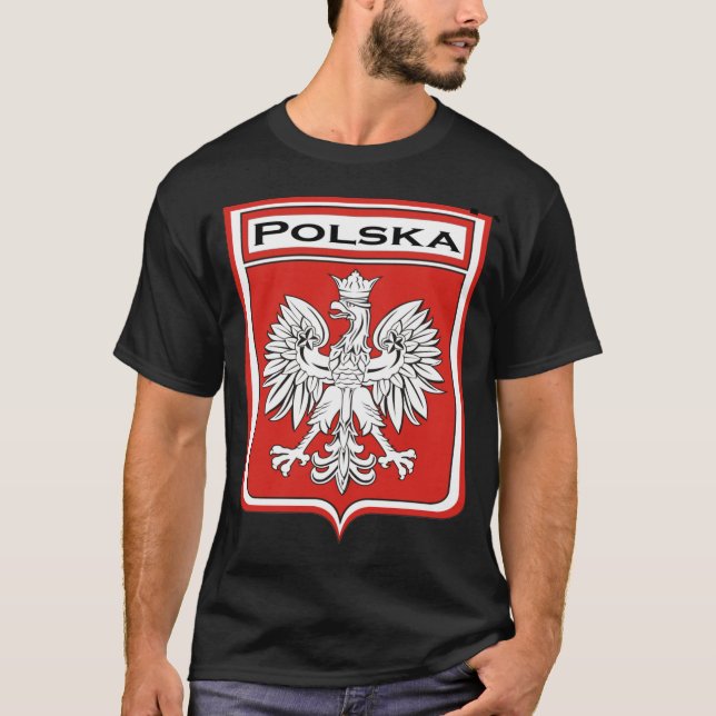 polska-mörk Polska skyddar/den polska flagga Tröja (Framsida)