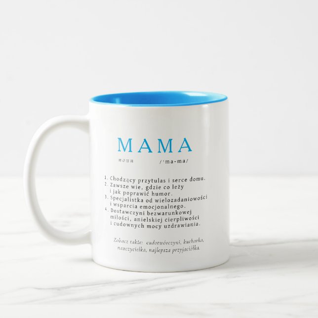 Polska Morsa Gift - MAMMA Definition Blue Två-Tonad Mugg (Vänster)