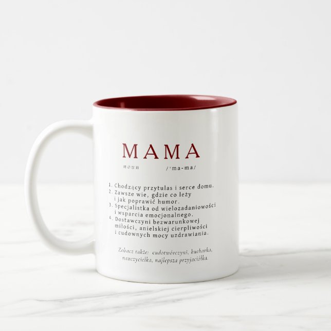Polska Morsa Gift - MAMMA Definition Brown Två-Tonad Mugg (Vänster)