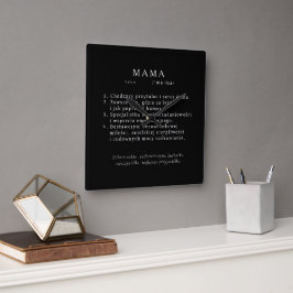 Polska Morsa Gift - MAMMA Definition Fyrkantig Klocka