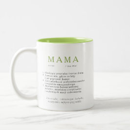 Polska Morsa Gift - MAMMA Definition Ljust grönt Två-Tonad Mugg
