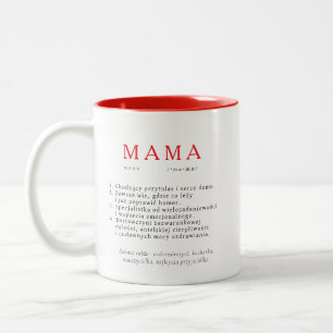 Polska Morsa Gift - MAMMA Definition Red Två-Tonad Mugg