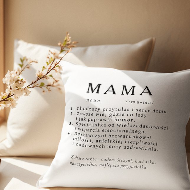 Polska Morsa Gift - MAMMA Definition White Kudde (Skapare uppladdad)