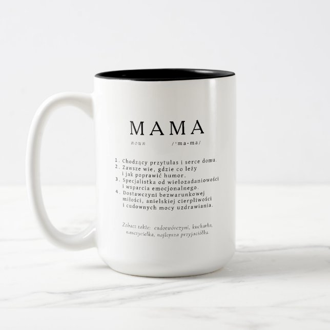 Polska Morsa Gift - MAMMA Huge Definition Två-Tonad Mugg (Vänster)
