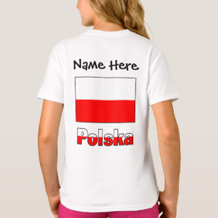 Polska och personlig polsk flagga t shirt