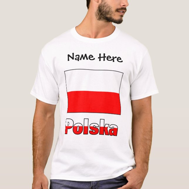 Polska och polska Flagga T Shirt (Framsida)