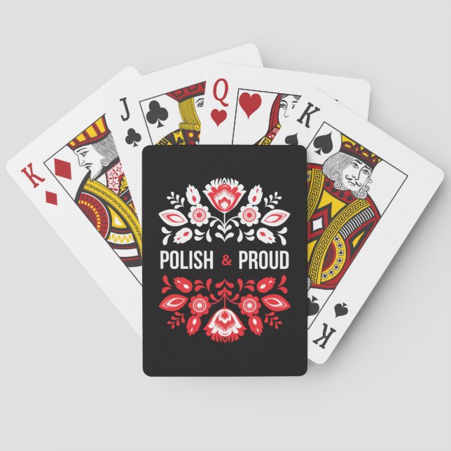 Polska och Proud Flowers Polen Polska Casinokort (Baksidan)