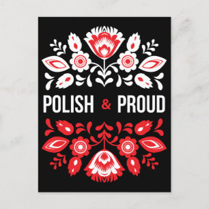 Polska och Proud Flowers Polen Polska Vykort