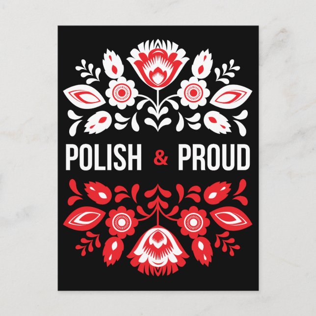 Polska och Proud Flowers Polen Polska Vykort (Framsida)