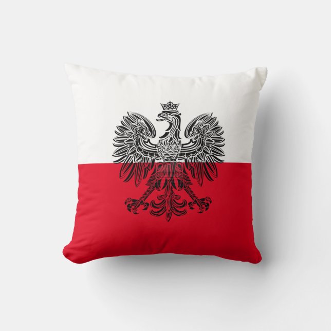 Polska öronen Flagga Dekorativ kudde (Framsida)