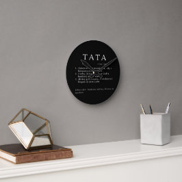 Polska Pappa Gift - TATA Definition Black Rund Klocka