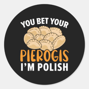 Polska Pierogi Polska Cuisineet Pierogi Maker Pole Runt Klistermärke