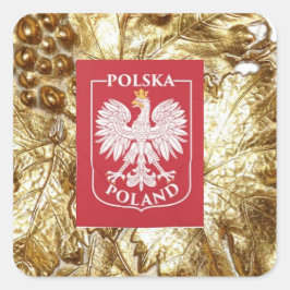 POLSKA POLAND FYRKANTIGT KLISTERMÄRKE