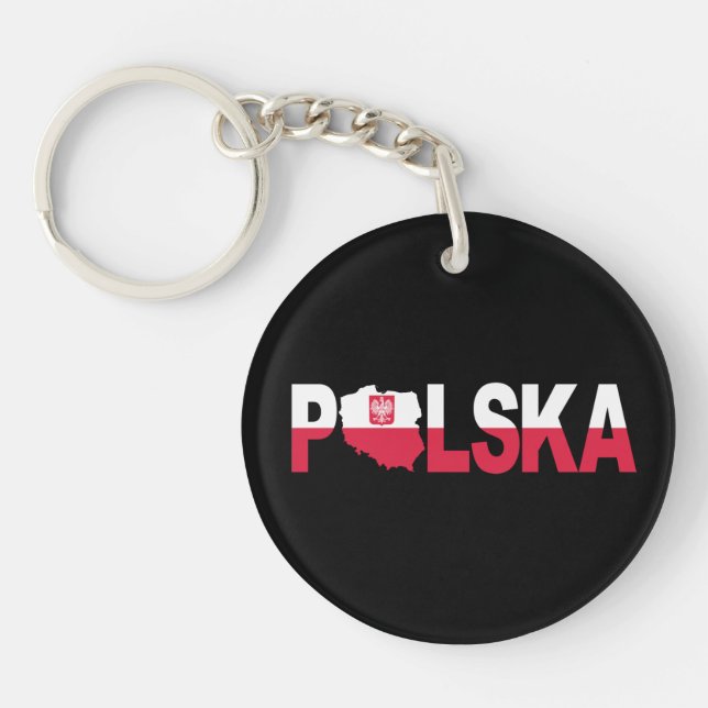 Polska Polen Flagga Karta Lettering (Framsidan)