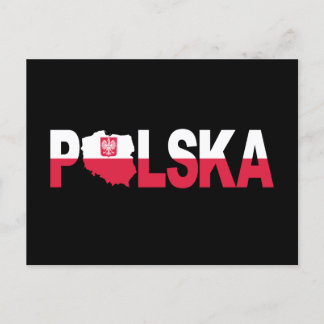 Polska Polen Flagga Karta Lettering Vykort