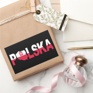 Polska Polen Flagga Karta Rektangulärt Klistermärke