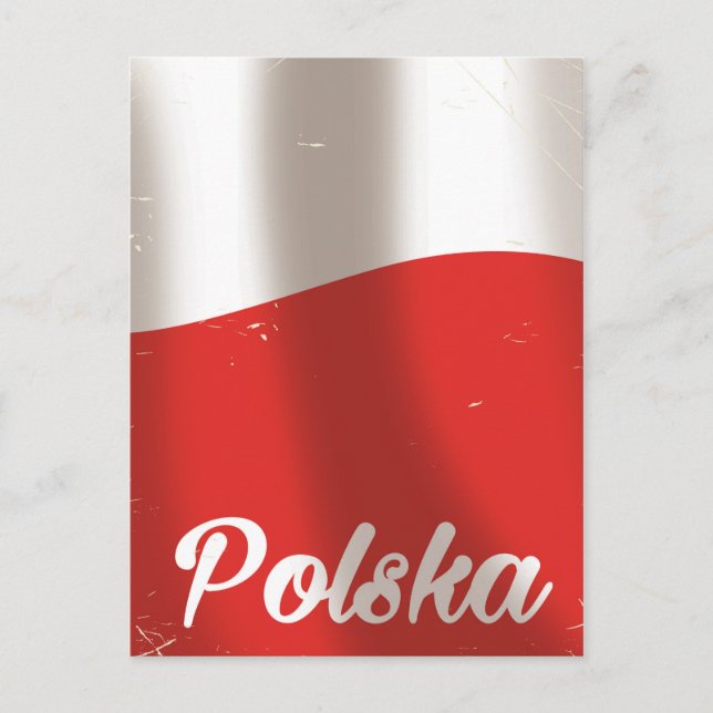 Polska, Polen vintage reseaffisch Vykort (Framsida)