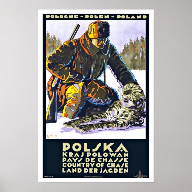 Polska Polen Vintage resor Poster (Framsidan)