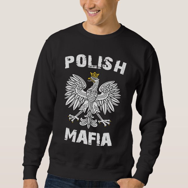 Polska Polish Mafia Poland Lång Ärmad Tröja (Framsida)