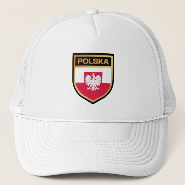 Polska/Polska Flagga Shield & Emblem Keps (Framsida)