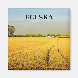 Polska Polska Landskap på landsbygden fält Magnet